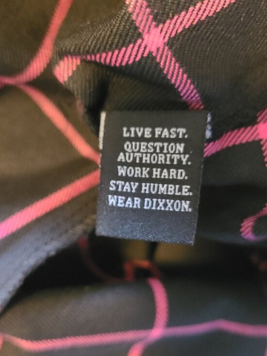 NEW NWT! DIXXON "HOPE" PINK/BLACK PLAID FLANNEL SHIRT BREAST CANCER sz S - Picture 8 of 10